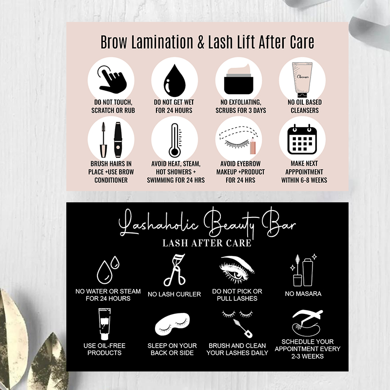 Eyelash Extension Aftercare - 맞춤형 속눈썹 연장 로열티 카드, 지도