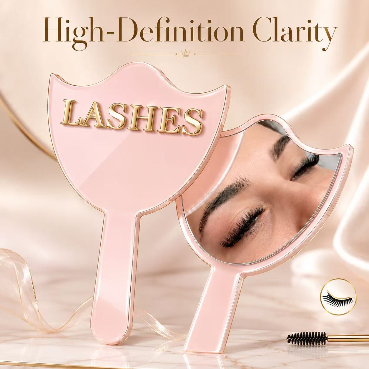 Eyelash Extension Aftercare - HD 글래스 속눈썹 연장용 손잡이 거울,