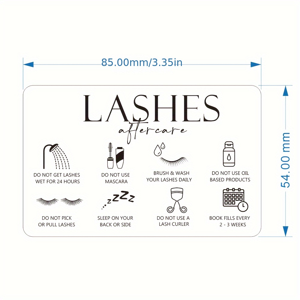 50개 투명 플라스틱 속눈썹 관리 카드, PVC 속눈썹 - Eyelash Extension Aftercare 리뷰 및 가격