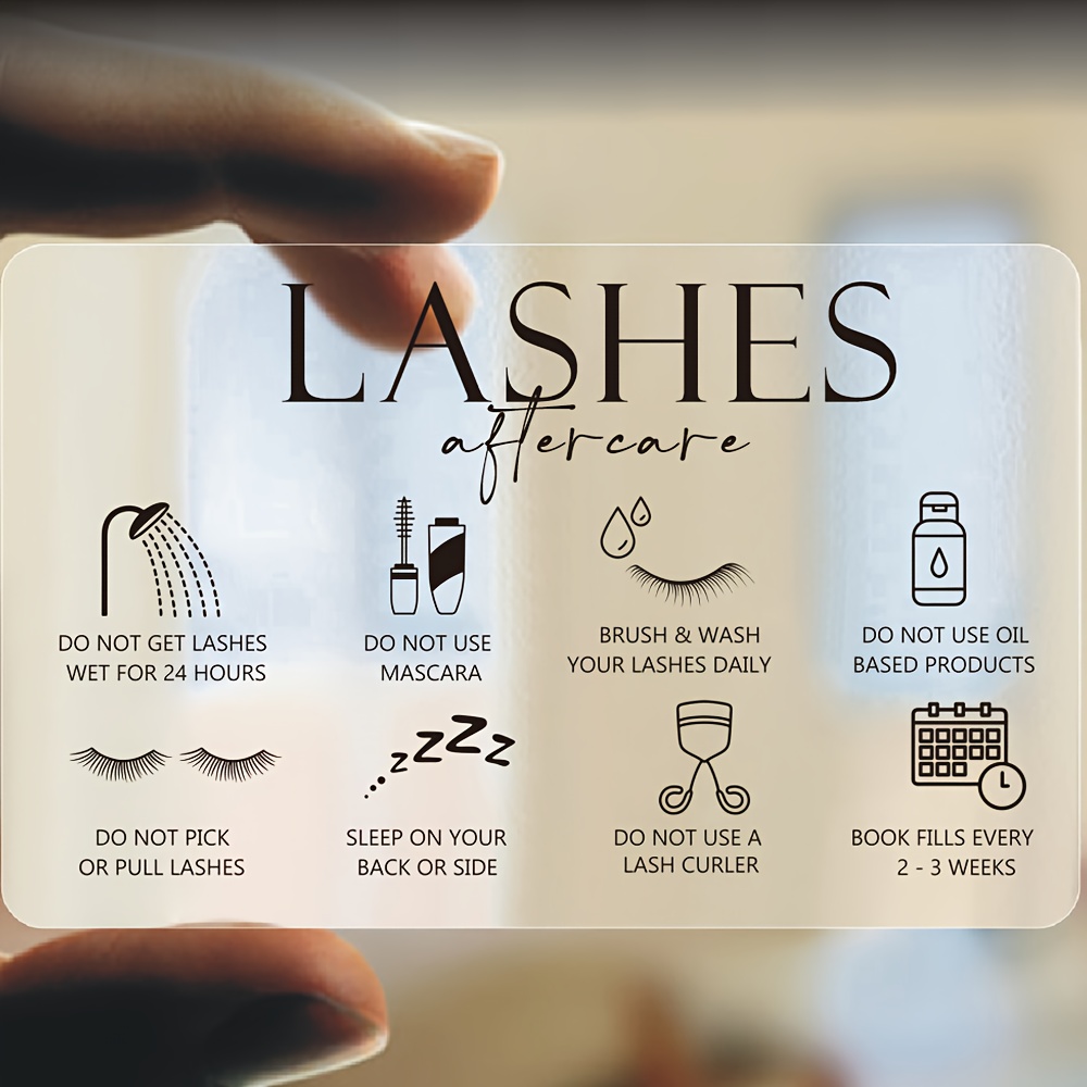 50개 투명 플라스틱 속눈썹 관리 카드, PVC 속눈썹 - Eyelash Extension Aftercare 리뷰 및 가격