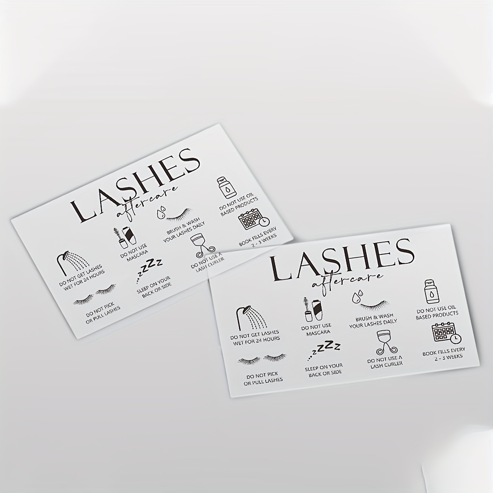 50개 투명 플라스틱 속눈썹 관리 카드, PVC 속눈썹 - Eyelash Extension Aftercare 리뷰 및 가격
