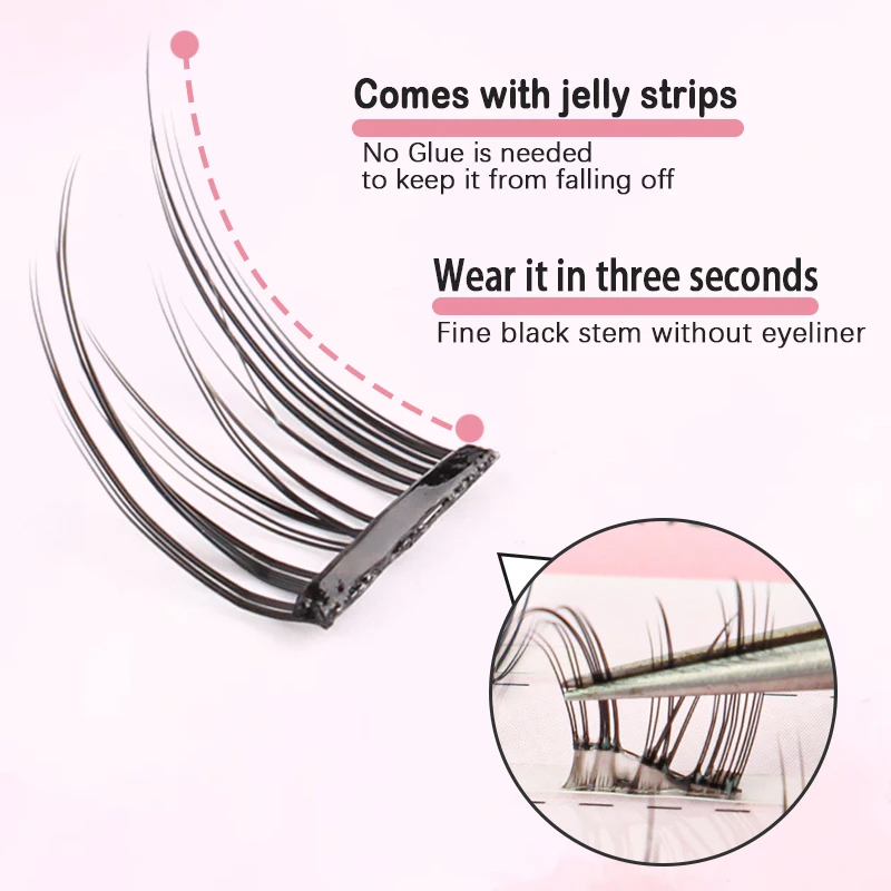 자체 접착식 속눈썹 클러스터 속눈썹, 접착제 필요 없음 - Eyelash Extension No 8 리뷰 및 가격