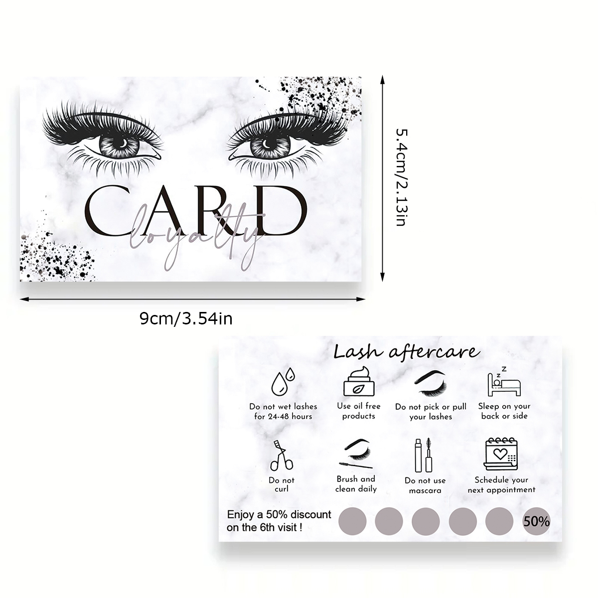 50 개/몫 대리석 속눈썹 애프터 케어 카드 래쉬 명함 - Eyelash Extension Aftercare 리뷰 및 가격