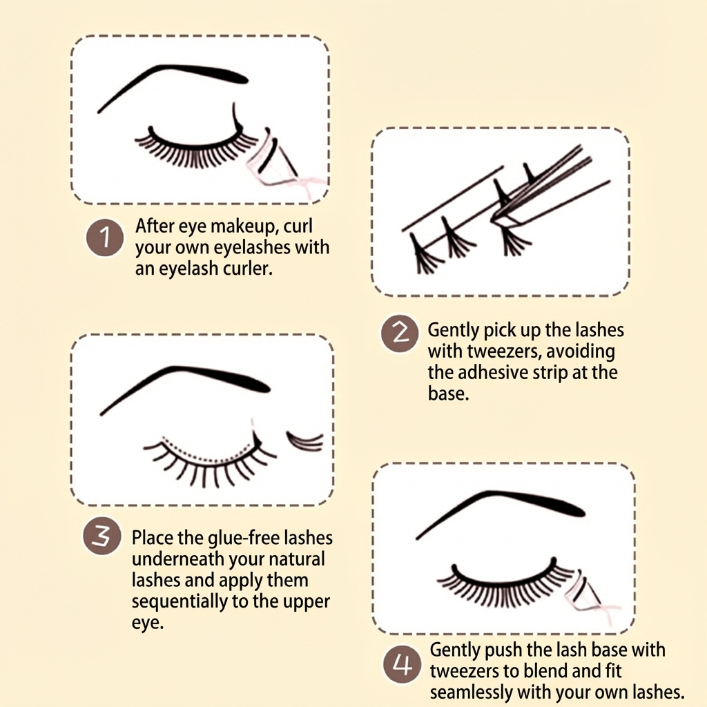 글루 없는 한국 스타일 속눈썹 연장 개별 인조 속눈썹  - Eyelash Extension Korean Style 리뷰 및 가격
